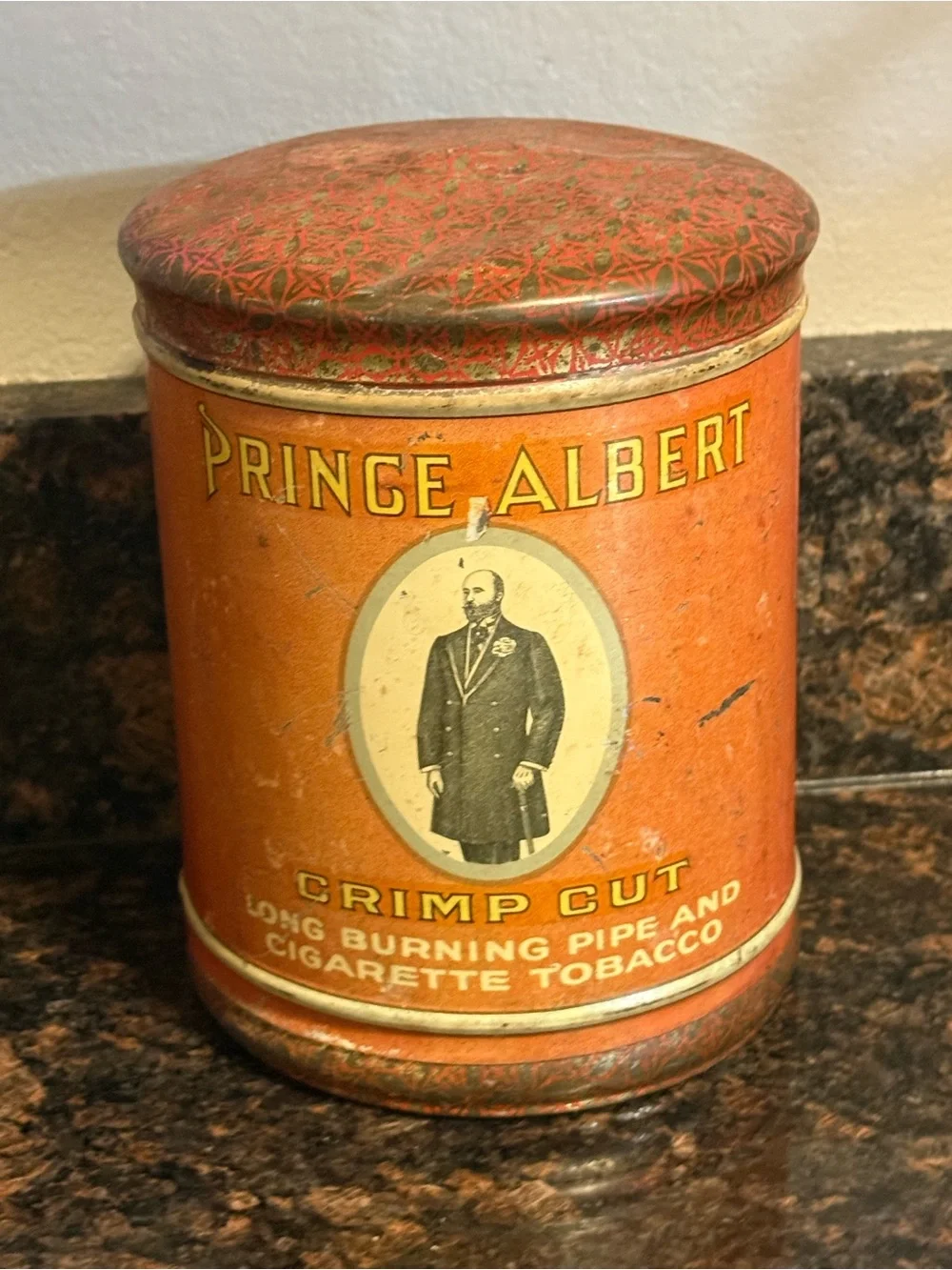 Prince Albert tin can Antique canister